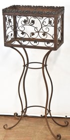 VINTAGE WROUGHT IRON FLOOR-STANDING AQUARIUM/TERRARIUM FRAME