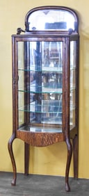 19TH C. OAK CURIO CABINET