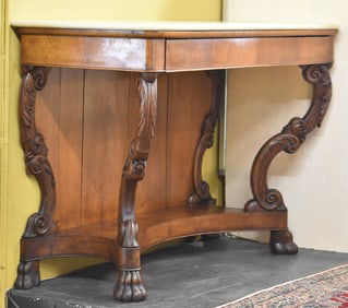 CARLO X WALNUT CONSOLE; CIRCA 1830S, PIEDMONT, ITALY