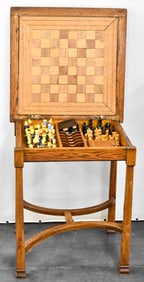 OAK FLIP-TOP GAME TABLE, EARLY 20TH CENTURY