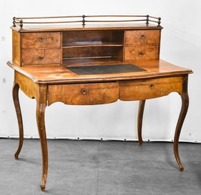 BURL VENEER WRITING DESK; 19TH CENTURY