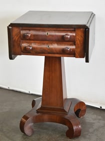 EMPIRE MAHOGANY DROP-LEAF SIDE TABLE, MID 19TH CENTURY