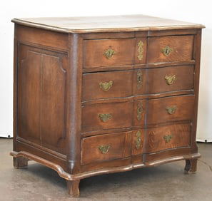 QUARTER-SAWN OAK CHEST OF DRAWERS; 19TH CENTURY