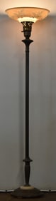 1920s BRASS TORCHIERE FLOOR LAMP