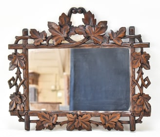 VICTORIAN CARVED OAK MIRROR