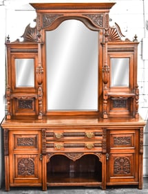 VICTORIAN RENAISSANCE REVIVAL MIRRORED MAHOGANY SIDEBOARD