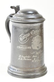 1873 JAMES DIXON & SONS PEWTER AWARD STEIN FOR CORPUS CHRISTI COLLEGE BOAT CLUB
