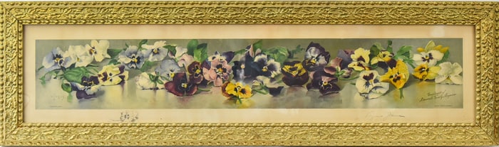 'PANSIES' LITHOGRAPH BY VIRGINIA JANUS