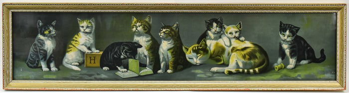 'A YARD OF KITTENS' LITHOGRAPHIC PRINT