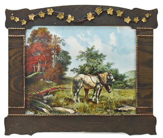 'THE BEGINNING OF FALL' FRAMED CHROMOLITHOGRAPH PRINT