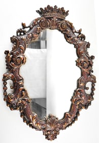ROCOCO STYLE OVAL LACQUERED MIRROR