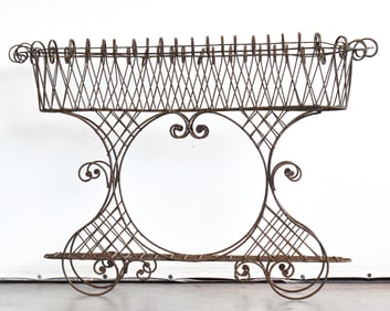 VICTORIAN WROUGHT IRON FLOOR-STANDING PLANTER