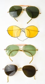 1910 DRIVING GLASSES AND THREE WILSON (ATTR.) AVIATORS