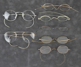 SEVEN PAIRS OF VICTORIAN EYEGLASSES; TURN OF THE 19TH CENTURY