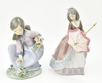 LLADRO 'JOLIE' NO. 5210 & 'BOUQUET OF BLOSSOMS' NO. 5895