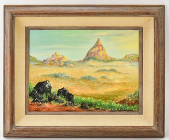 EVELYN NADEAU 'LEE'S PEAK, ZION- UTAH' OIL PAINTING