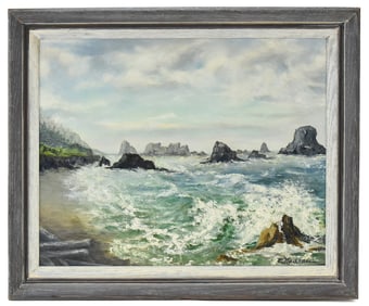 EVELYN NADEAU SEASCAPE OIL PAINTING