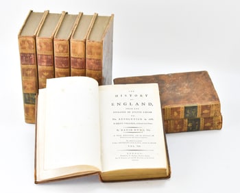 DAVID HUME 'THE HISTORY OF ENGLAND' EIGHT VOLUME HARDCOVER NEW EDITION LEATER SET
