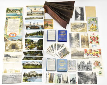 EARLY 20TH CENTURY COLLECTION OF TRAVEL SOUVENIRS: COLUMBIA RIVER HIGHWAY PLAYING CARD DECKS, THE