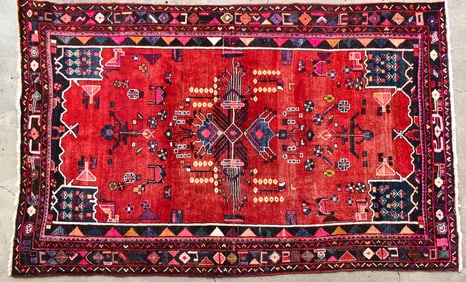 PERSIAN SAROUK GEOMETRIC FLORAL RUG