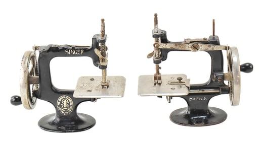 TWO SINGER MODEL 20 CHILD'S SEWING MACHINES