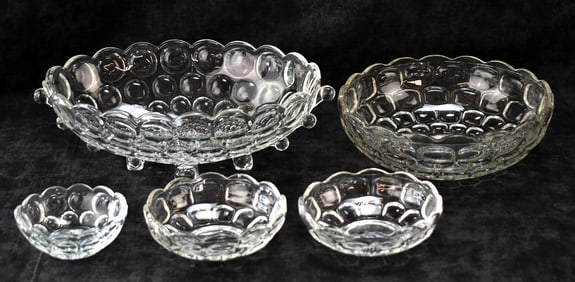 HEISEY 'WHIRLPOOL CLEAR' SERVING BOWLS