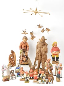 COLLECTION OF HAND-CARVED WOODEN FIGURINES