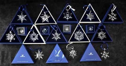 COLLECTION OF SWAROVSKI CRYSTAL TREE ORNAMENTS