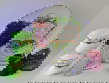 ASSORTED TOURIST PATTER GLASSWARE & PLATE