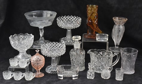 COLLECTION OF PATTERN GLASSWARE