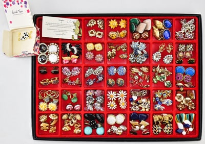 LARGE COLLECTION OF VINTAGE CLIP-ON EARRINGS