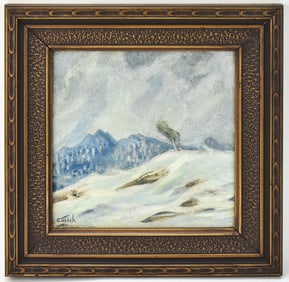 CHARLOTTE MISH 'WINTER WYOMING' OIL PAINTING