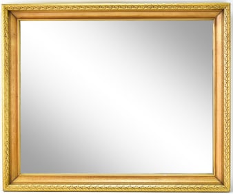 CONTEMPORARY GILT AND BEVELED WALL-HANGING MIRROR