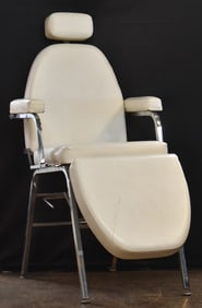 P.S. PIBBS INC. FAUX LEATHER AND CHROME FACIAL CHAIR