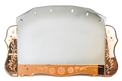 ART DECO VENETIAN PINK WALL MIRROR