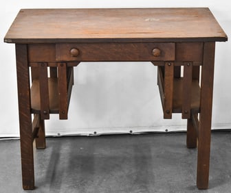 MISSION OAK LIBRARY TABLE