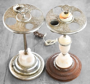 TWO ART DECO LIGHTED SMOKING STANDS