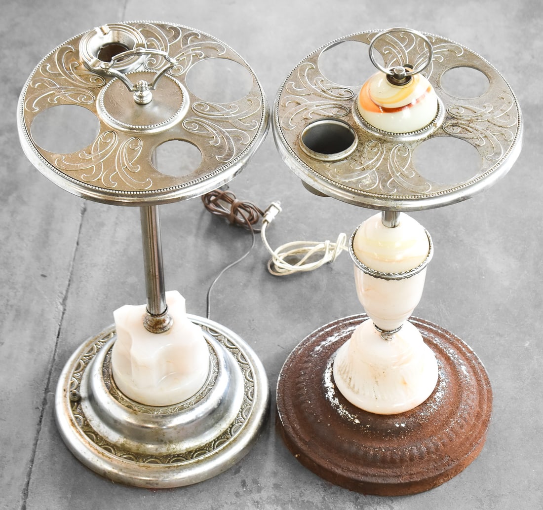 TWO ART DECO LIGHTED SMOKING STANDS (1 of 3)