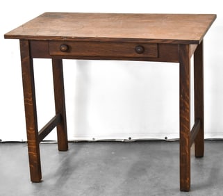QUARTERSAWN OAK WORK TABLE