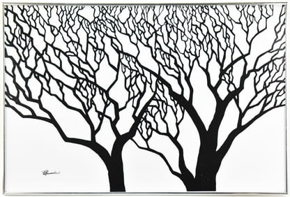 'TREE SILHOUETTE' PLEXIGLASS ART BY BJ WOODARD