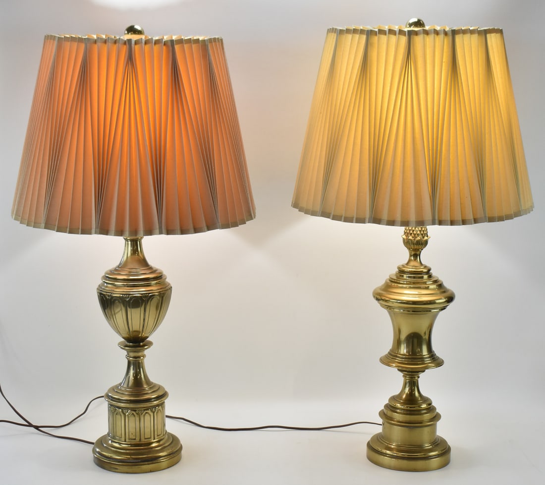 PAIR OF STIFFEL SOLID BRASS TABLE LAMPS (1 of 4)