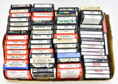 VINTAGE COLLECTION OF 8-TRACK AND CASSETTES: NEIL DIAMOND, JUDY COLLINS, BARBARA STREISAND, AND MORE