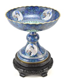 CHINESE CLOISONNE TAZZA, EARLY 20TH CENTURY