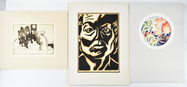 TRIO OF SIGNED MIDCENTURY ETCHINGS ON PAPER