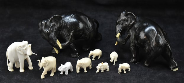 ASSORTED ELEPHANT FIGURINES