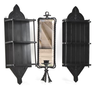 MIRRORED CANDLE SCONCE & WALL SHELVES