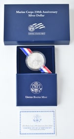 MARINE CORPS 230TH ANNIVERSARY PROOF SILVER DOLLAR