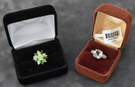 PAIR OF STERLING SILVER LADIES RINGS