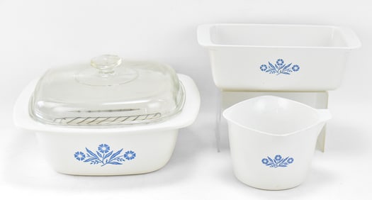CORNING WARE DUTCH OVEN, LOAF PAN, & SAUCEMAKER