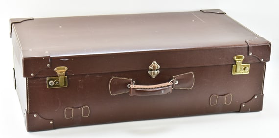 1940s OVERSIZED LEATHER SUITCASE